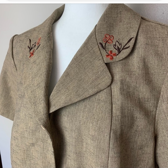 Sag Harbor Embroidered Short Sleeve Blazer Size 16 - Picture 9 of 9